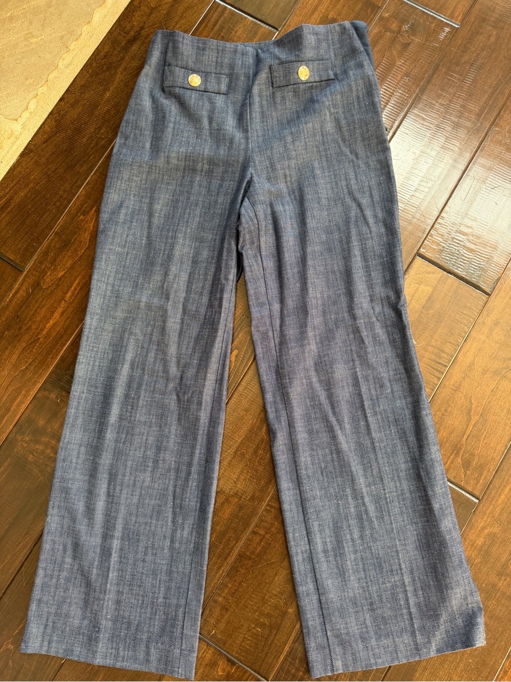 Classic women’s slim wide-Leg Dress Pants in a Jean wash